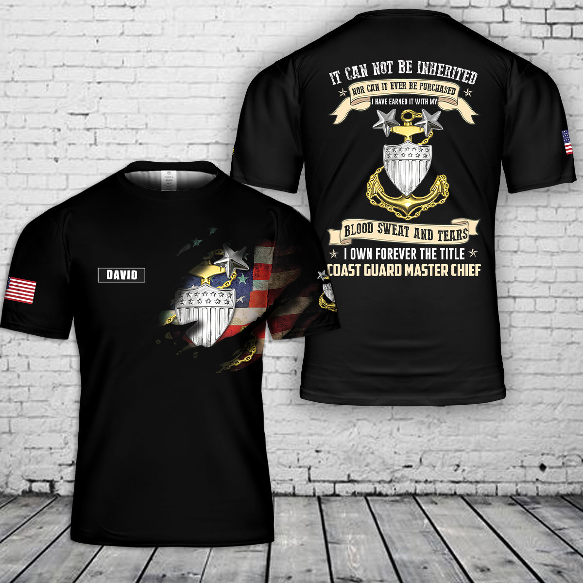 Custom Name US Coast Guard Master Chief 3D T-Shirt