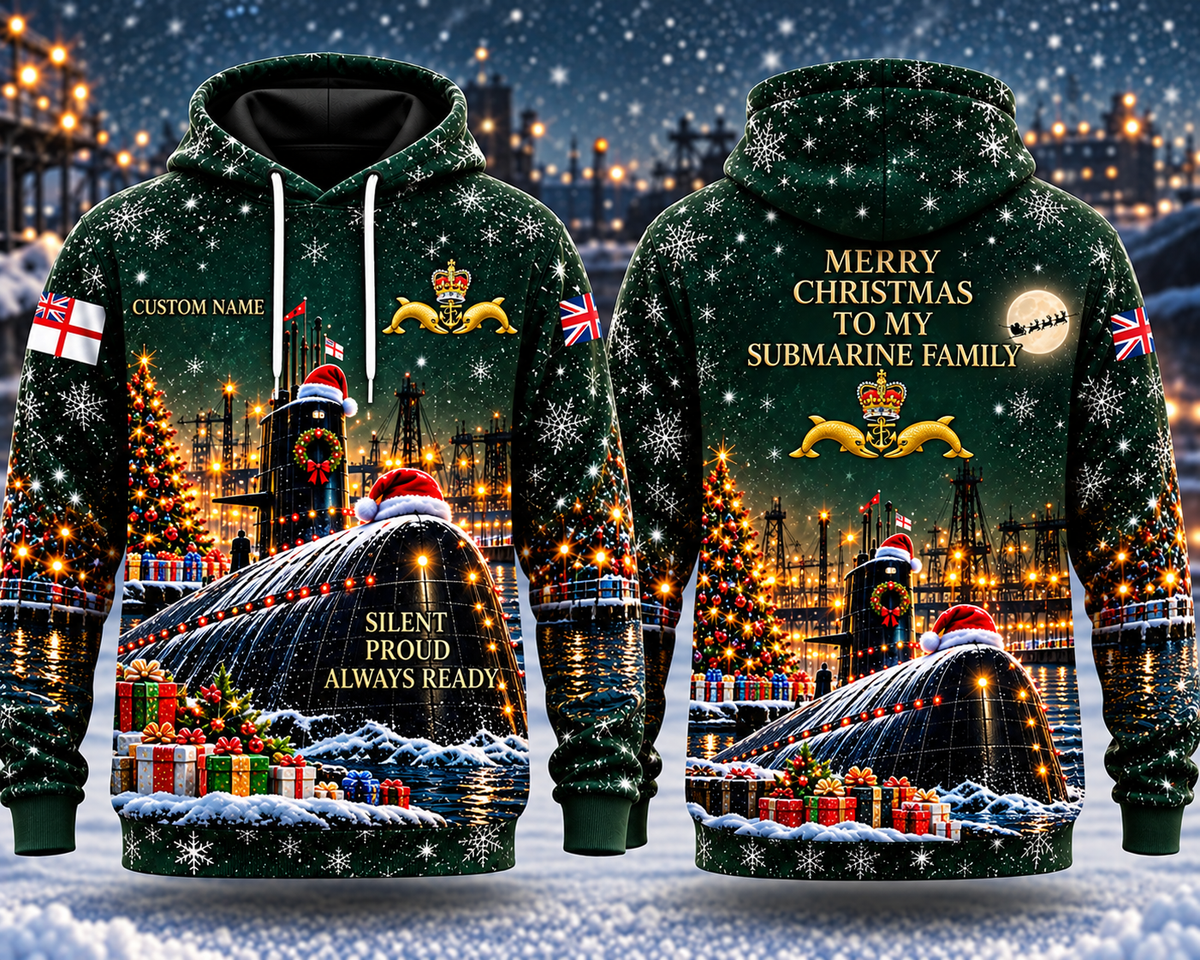 Royal Navy Submariner Christmas 3D Hoodie - Personalized Gift