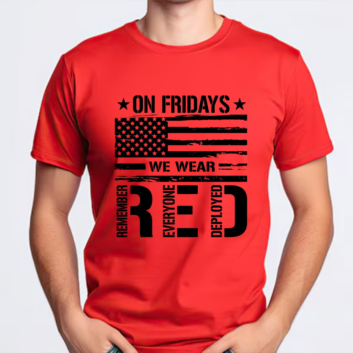 On Friday We Wear Red Classic Unisex T-Shirt Gildan 5000 (Made In US) DLQD1204PT03