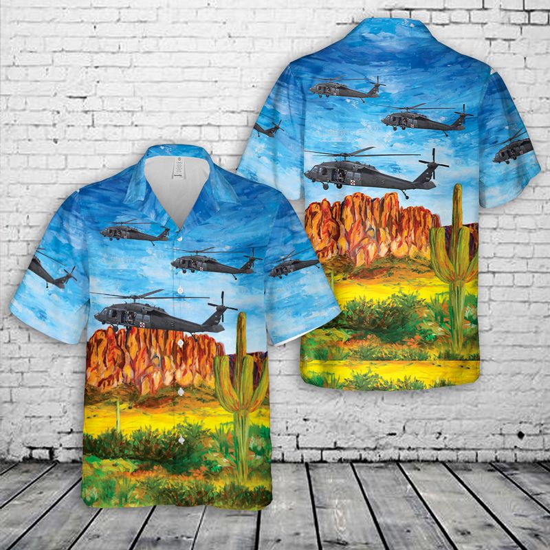 Wyoming Army National Guard UH-60 Black Hawk helicopter Hawaiian Shirt
