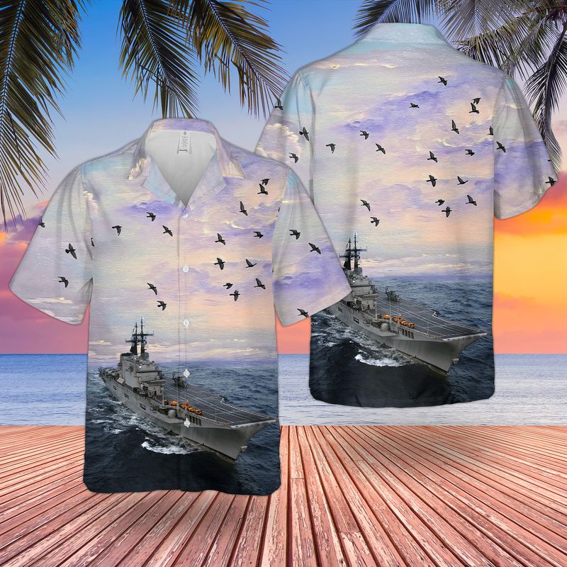 Italian Navy Aircraft Carrier Giuseppe Garibaldi 551 Hawaiian Shirt