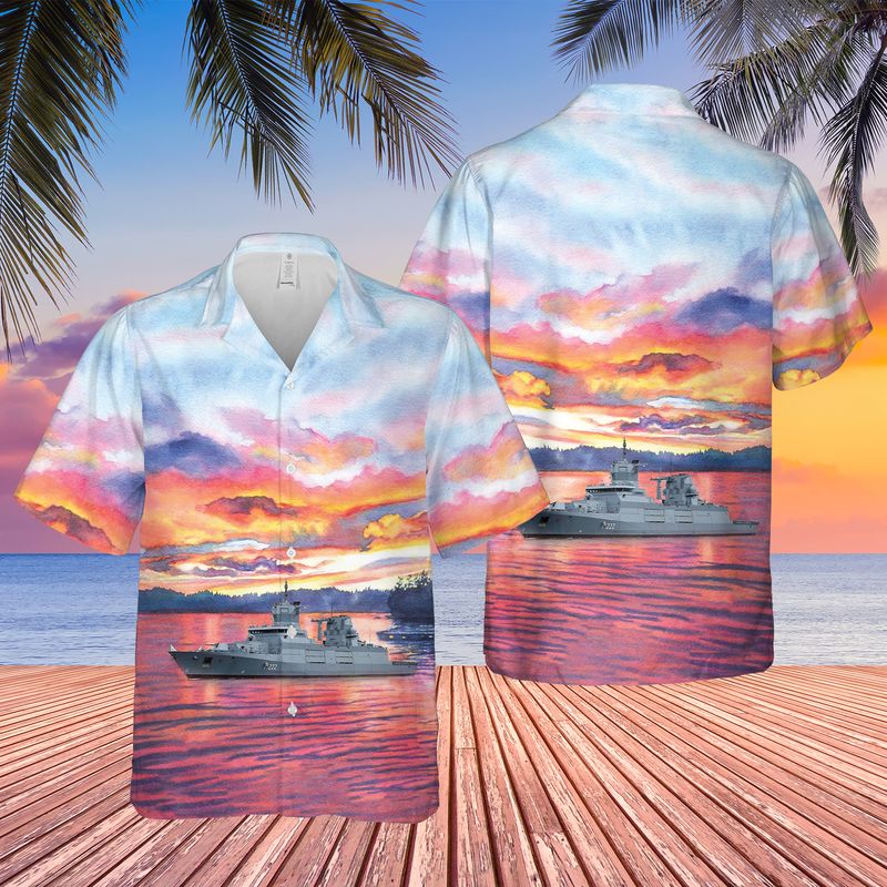 German Navy Baden-Wurttemberg (F222) Baden-Wurttemberg-class Frigates Hawaiian Shirt