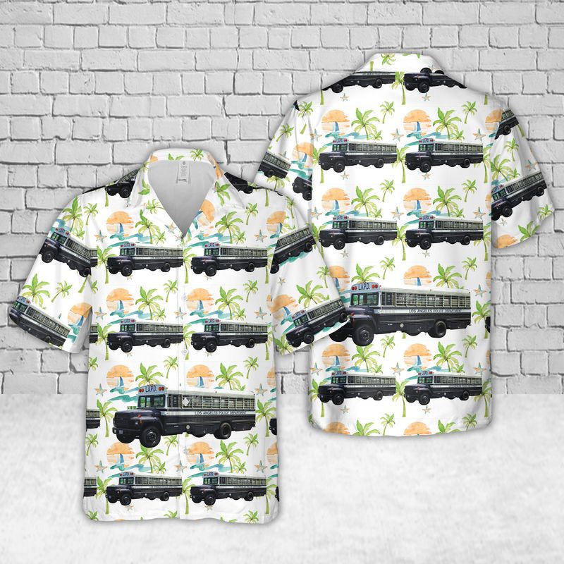 Los Angeles Police Department Prisoner Transport Bus Hawaiian Shirt
