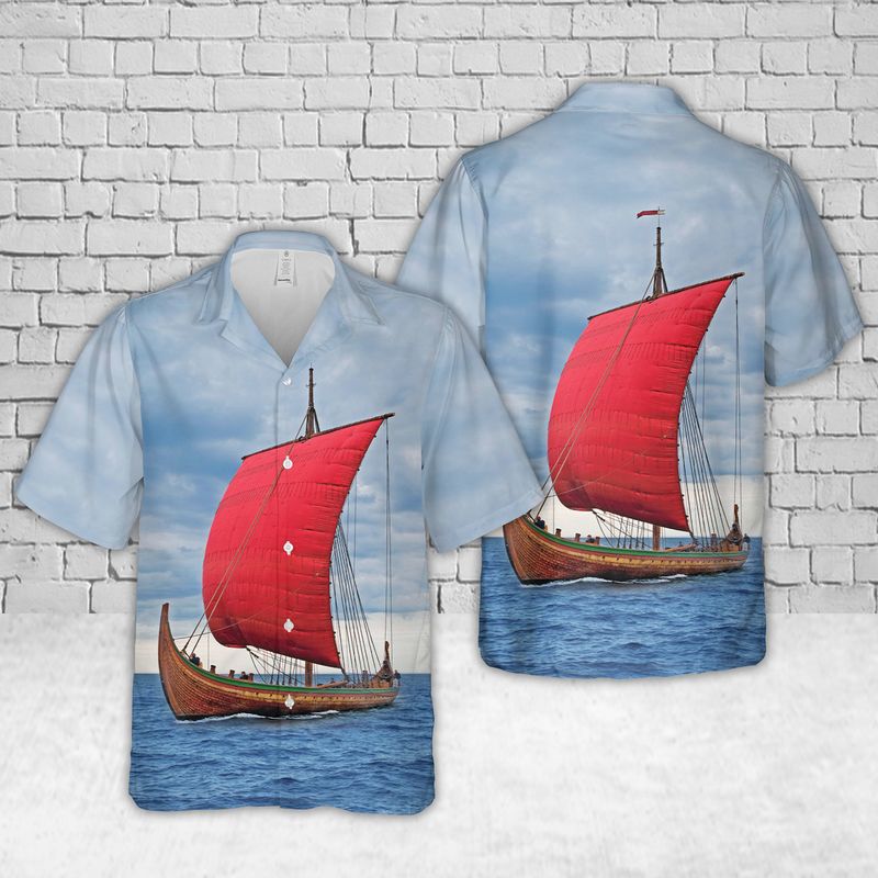 Draken Harald Harfagre Viking Longship Hawaiian Shirt