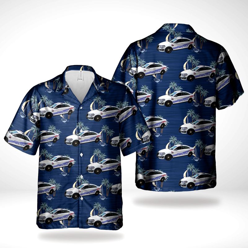 Detroit Police Department DPD Police Car Hawaiian Shirt