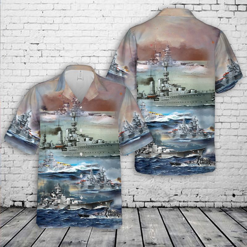 German Navy Ships In WW2 Hawaiian Shirt