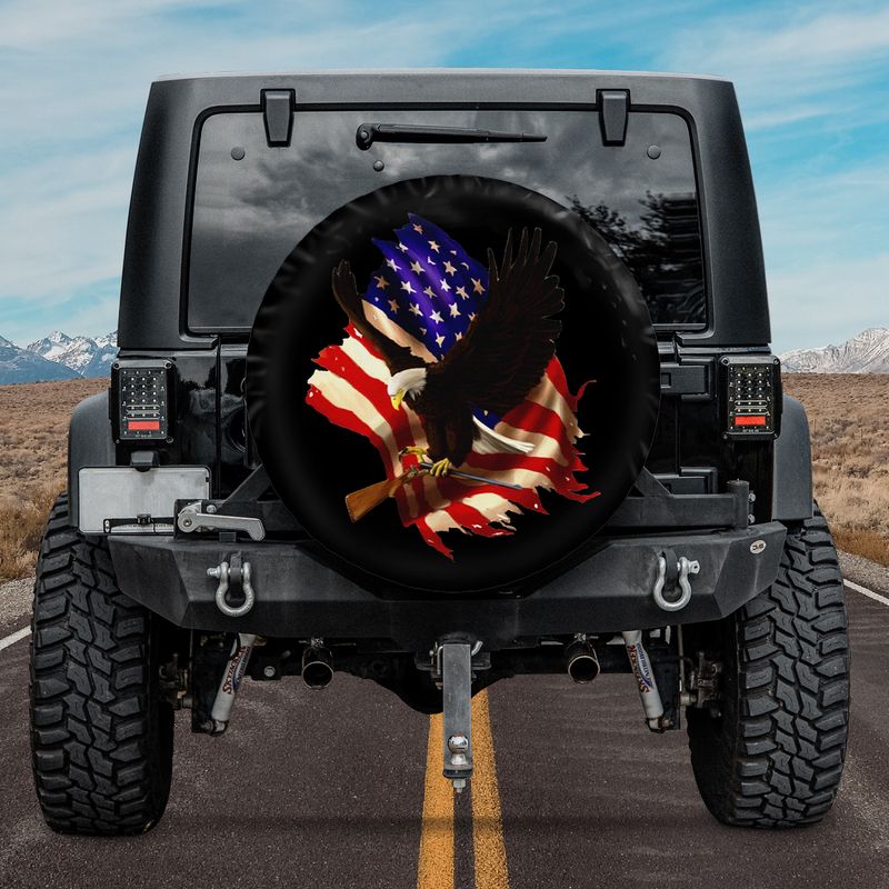 American Flag Patriot Eagle Spare Tire Cover