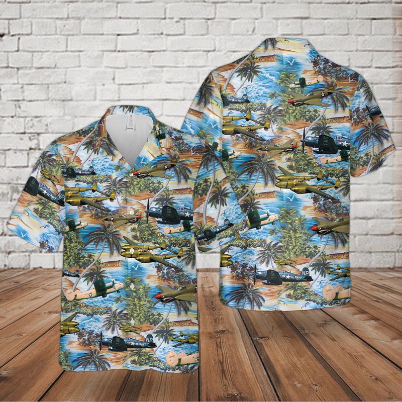 WWII Aircraft Hawaiian Shirt