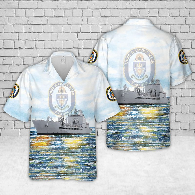 US Navy USNS Harvey Milk (T-AO-206) John Lewis–class replenishment oiler Hawaiian Shirt