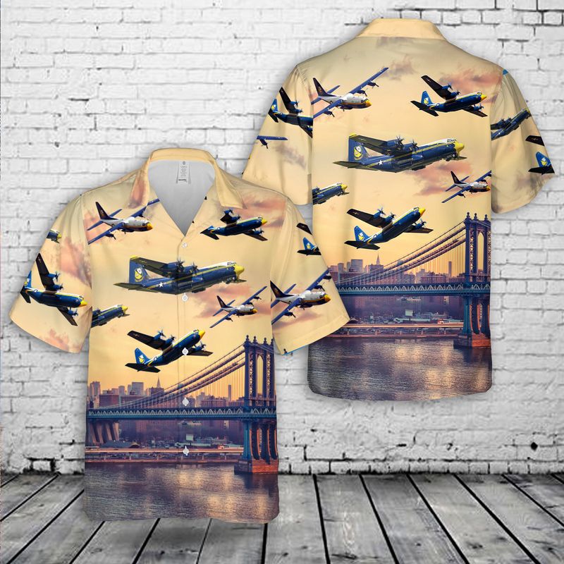 Lockheed C-130 "Fat Albert" Blue Angels Hawaiian Shirt
