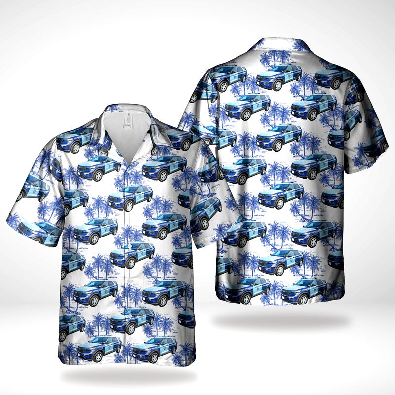 Massachusetts State Police MSP Ford Police Interceptor Utility Hawaiian Shirt