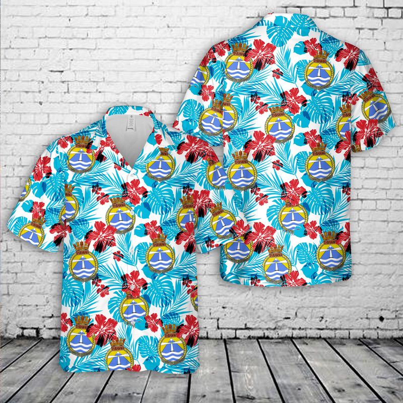 Royal New Zealand Navy Frigate HMNZS Taranaki (F148) Hawaiian Shirt