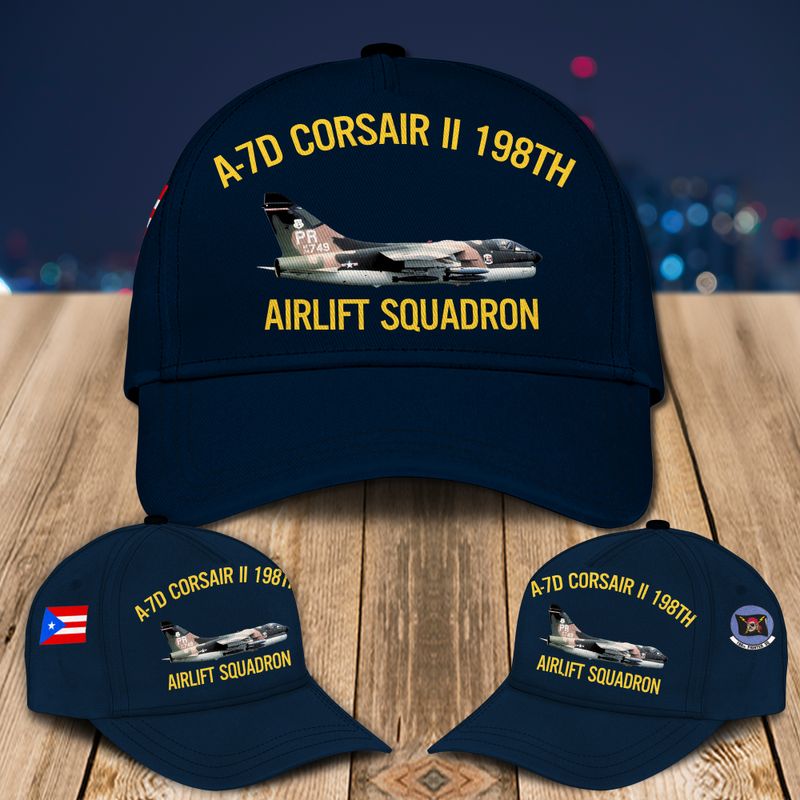Puerto Rico Air National Guard A-7D Corsair II 198th Airlift Squadron Baseball Cap