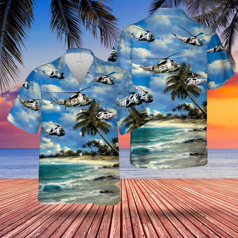Navy Sikorsky SH-3 Sea King Hawaiian Shirt