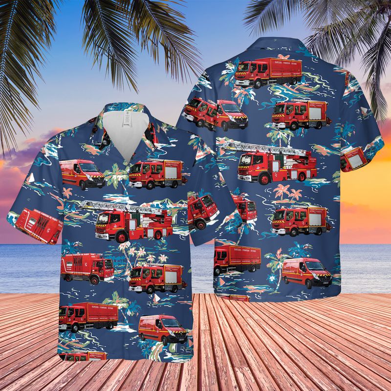 France Paris Fire Brigade Hawaiian Shirt