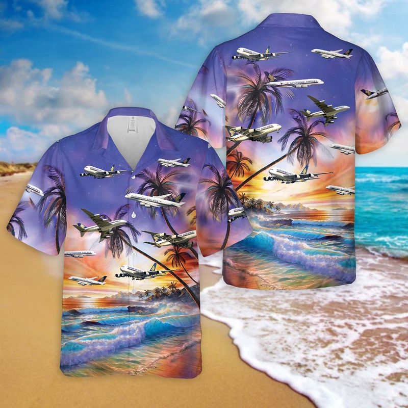 Singapore Airlines Airbus A350 Hawaiian Shirt