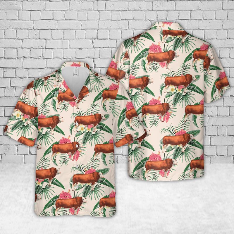 Simmental Cattle Hawaiian Shirt