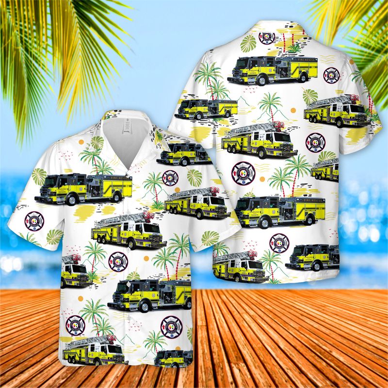 Hallandale Beach Florida Fire Rescue Hawaiian Shirt