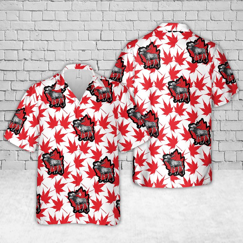 Maple Leaf Canadian Moose Hawaiian Shirt