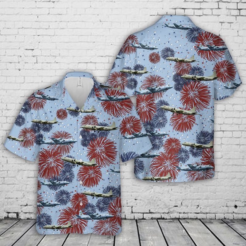 Lockheed P-3 Orion July 4th Hawaiian Shirt