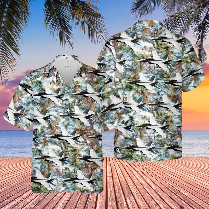 U.S. Navy Boeing F/A-18F Super Hornet Hawaiian Shirt
