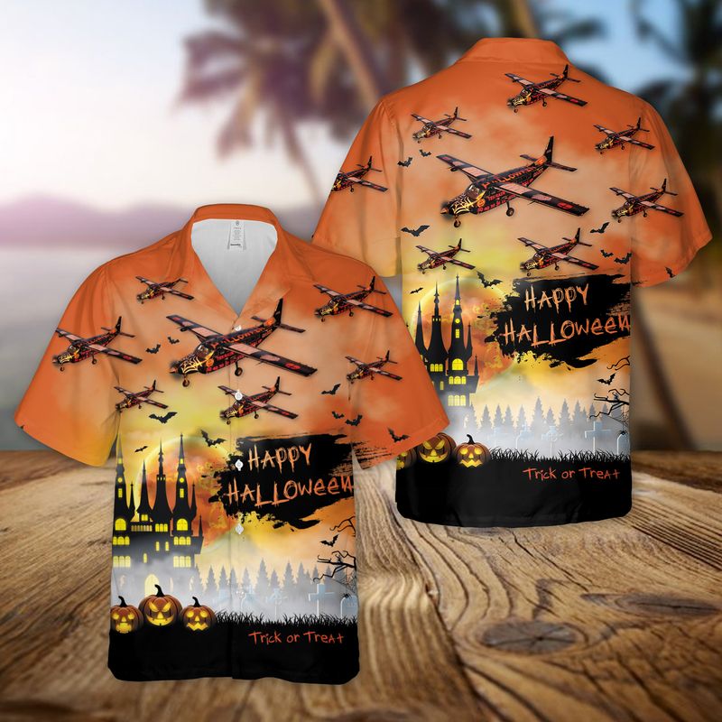 Cessna 208 Halloween Hawaiian Shirt