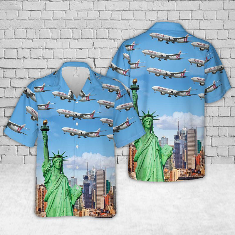 Qatar Airways Boeing 777-300ER Hawaiian Shirt