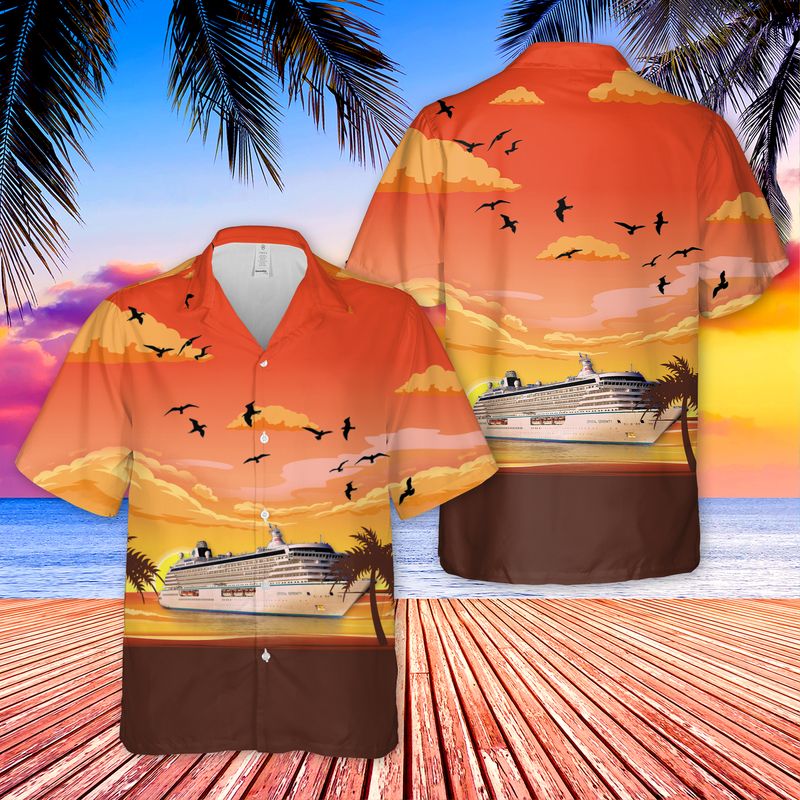 Crystal Cruises Ship Cristal Serenity Hawaiian Shirt
