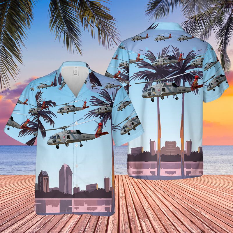 US Navy HS-10 Warhawks SH-60F Seahawk Hawaiian Shirt