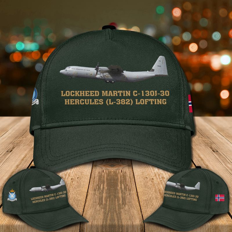 Royal Norwegian Air Force Lockheed Martin C-130J-30 Hercules (L-382) Lofting Baseball Cap