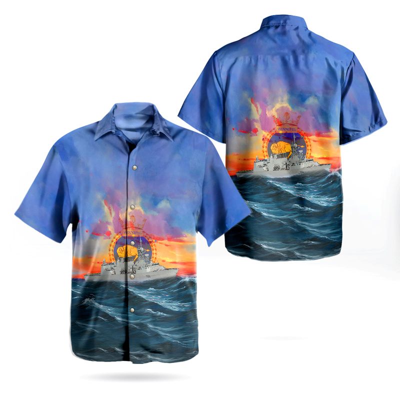 Royal Canadian Navy HMCS Winnipeg/ NCSM Winnipeg (FFH 338) Hawaiian Shirt