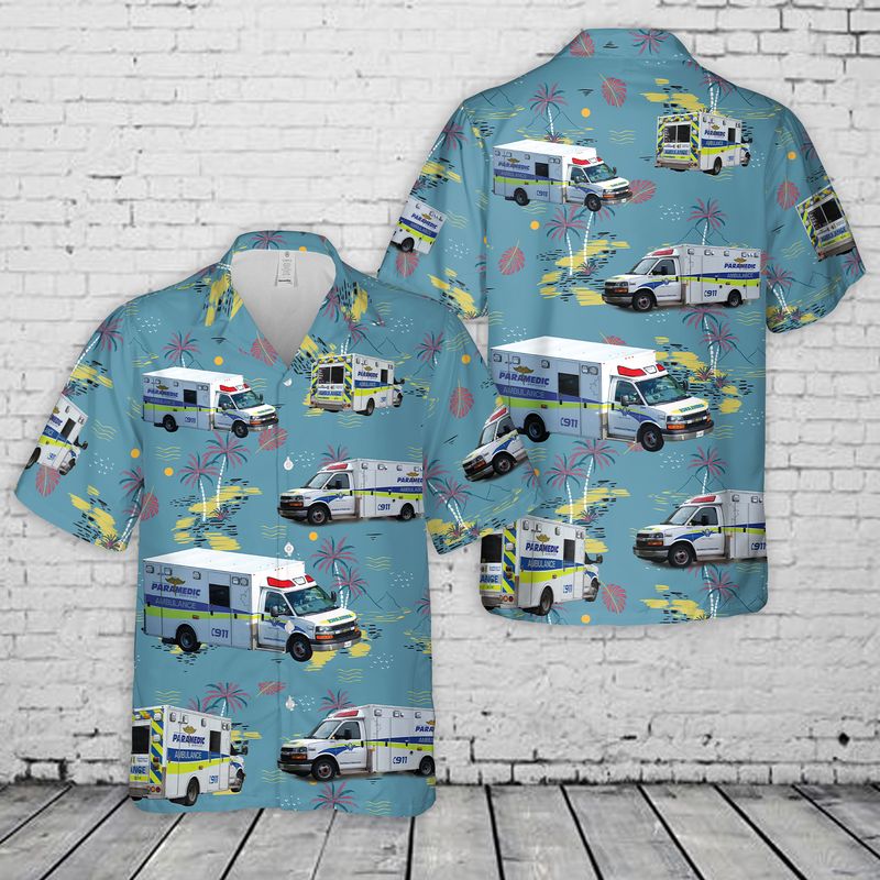Region of Waterloo Paramedic Service Hawaiian Shirt