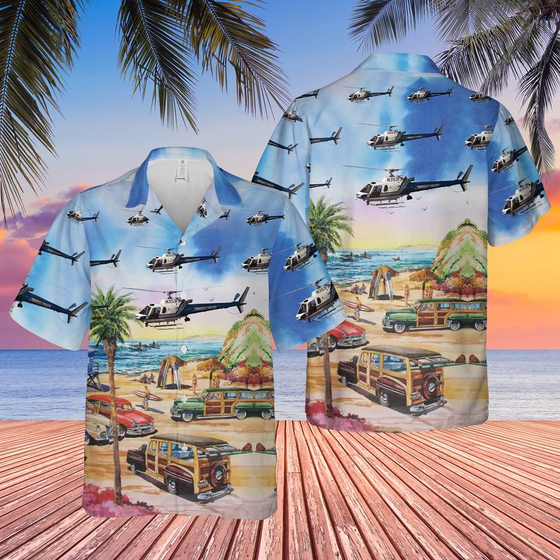 Phoenix Police Eurocopter AS 350B3 Ecureuil Hawaiian Shirt