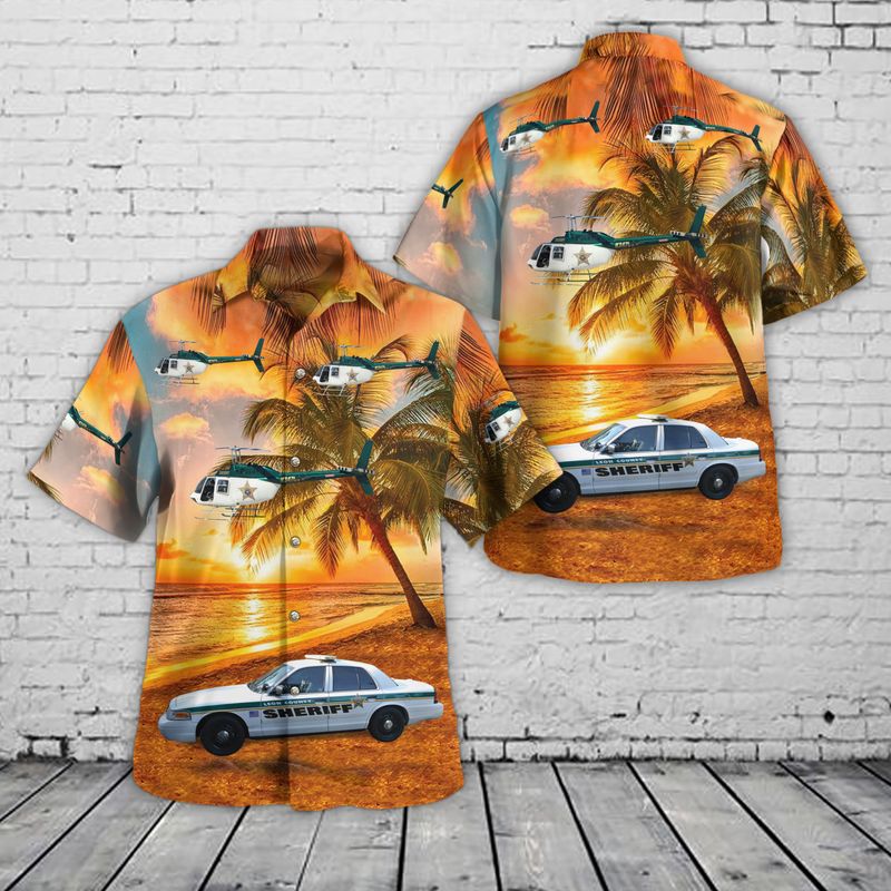 Leon County Sheriff, Ford Police Interceptor & Bell 206A, Tallahassee, Florida Hawaiian Shirt