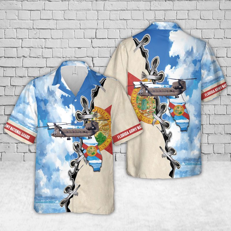 CH-47F Chinook 111th Aviation Regiment (United States) Florida Army National Guard Hawaiian Shirt