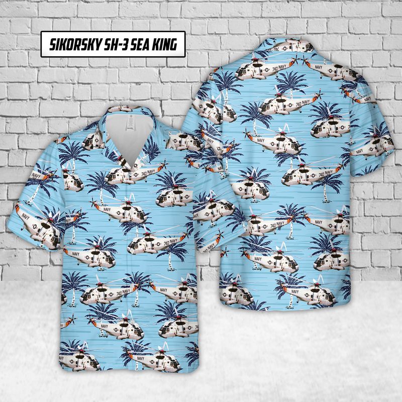 Navy Sikorsky SH-3 Sea King Hawaiian Shirt