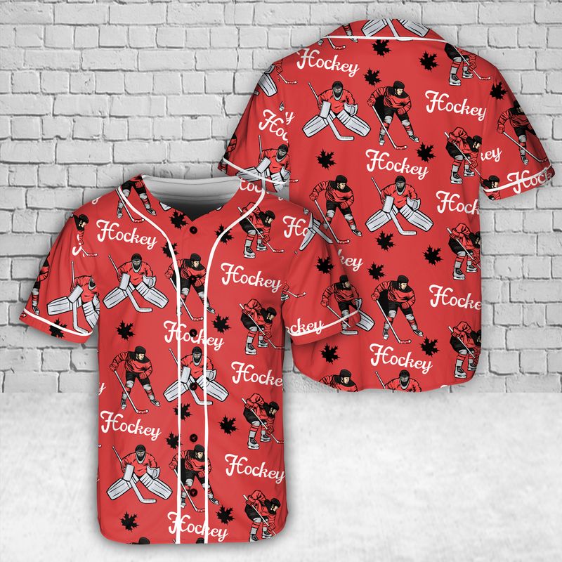 Canadian hockey players and maple leaves Baseball Jersey