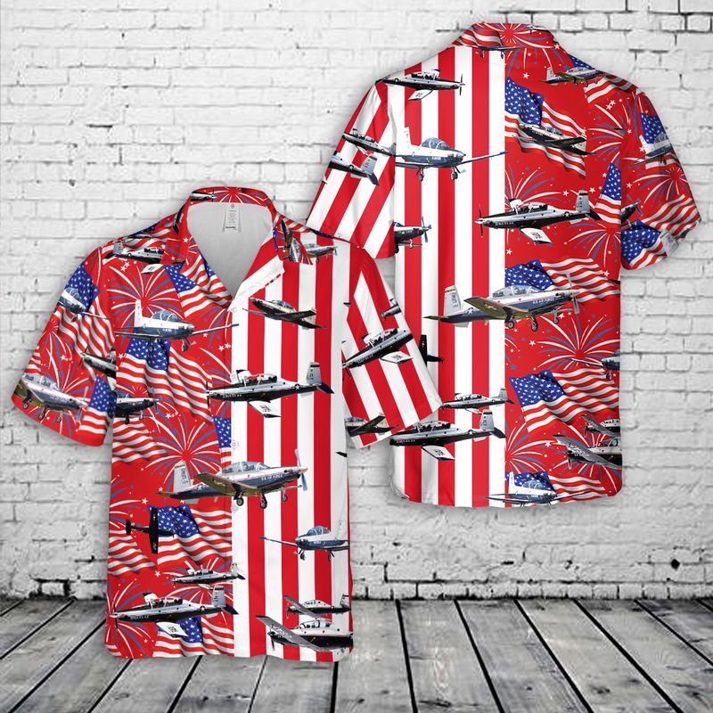 Beechcraft T-6 Texan II, 4th Of July Hawaiian Shirt