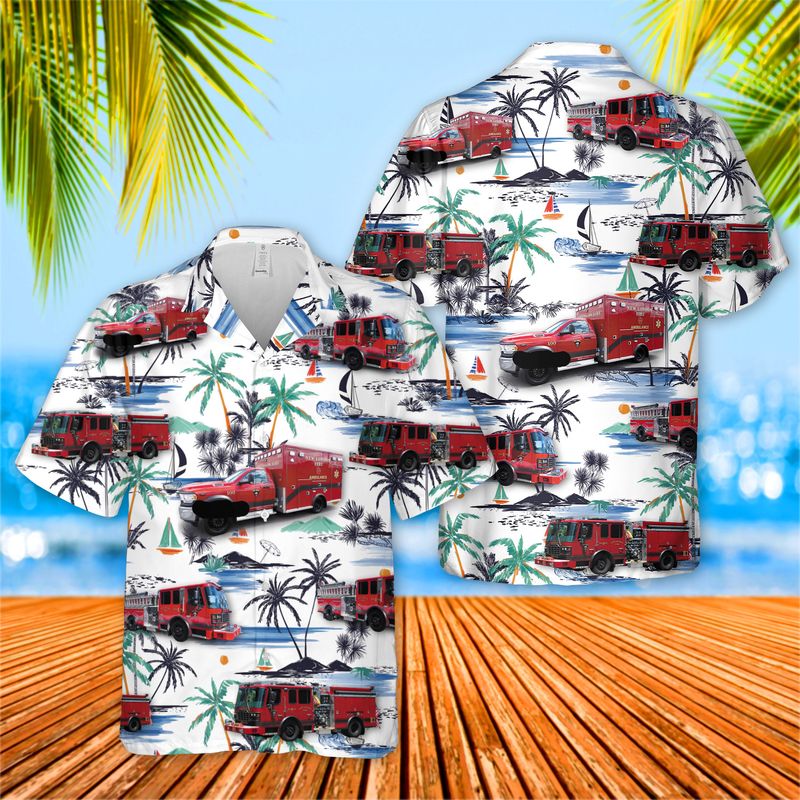 Connecticut New London County Fire Ambulance Hawaiian Shirt