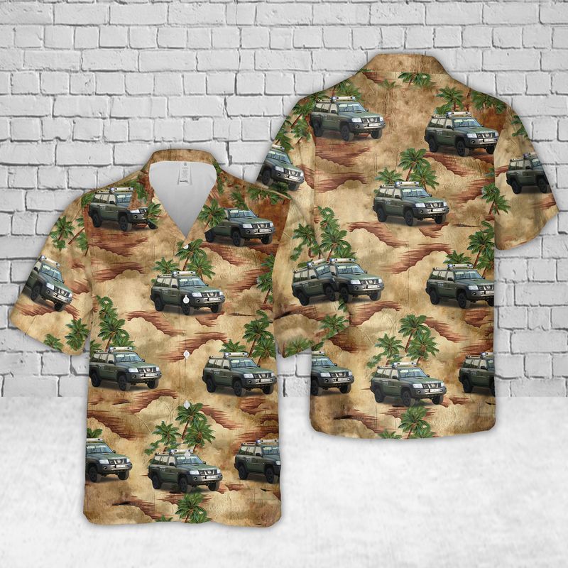 German Armed Forces Feldjager Nissan Patrol Hawaiian Shirt