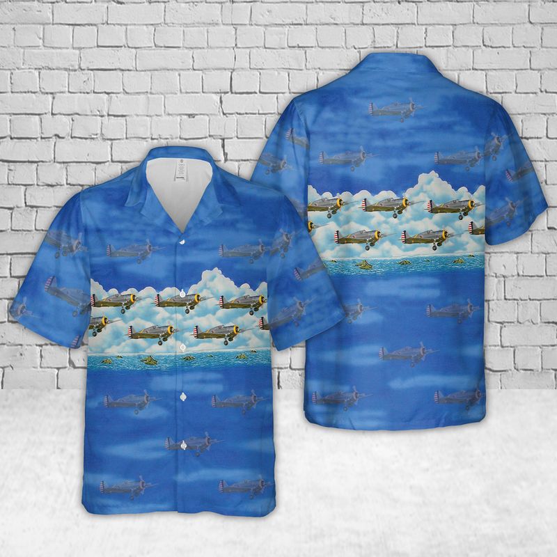 Curtiss P-36 Hawk AAF American Fighter Planes of WW2 Hawaiian Shirt