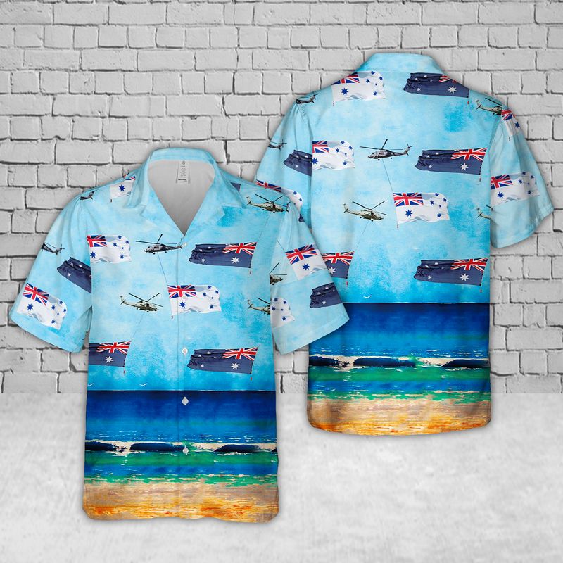 Royal Australian Navy Sikorsky MH-60R Seahawk (S-70B) Australia Day Hawaiian Shirt
