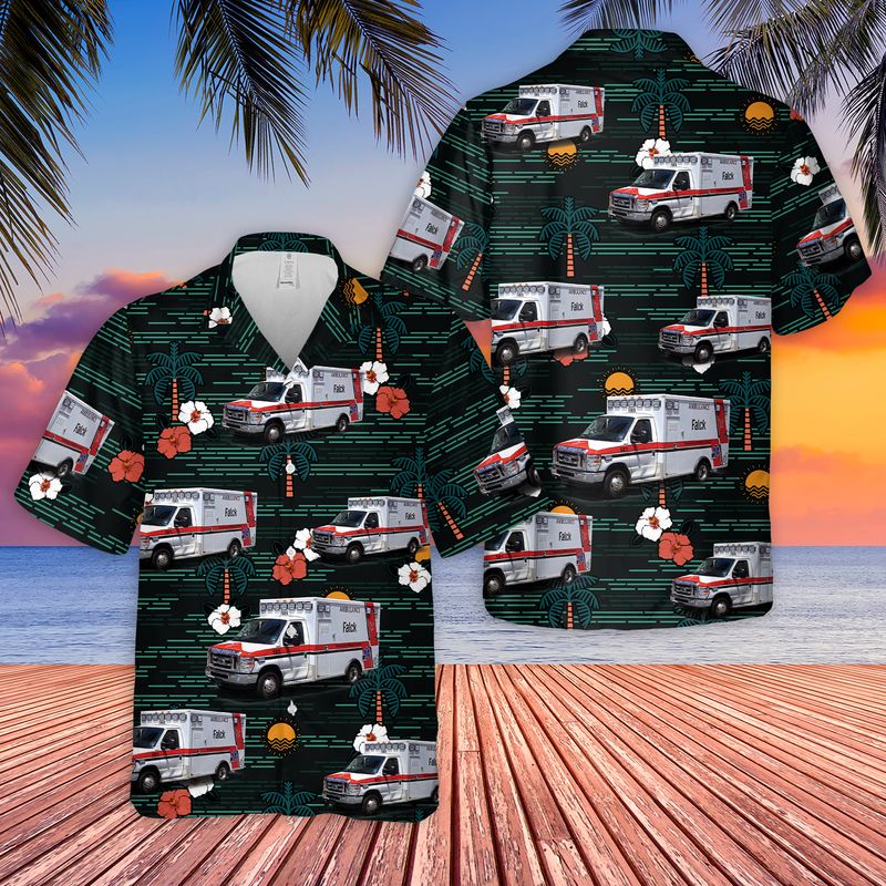 Falck USA EMS Hawaiian Shirt