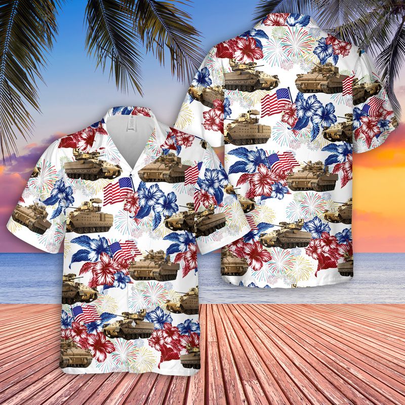 M2 Bradley Fighting Vehicle 4th Of July Hawaiian Shirt