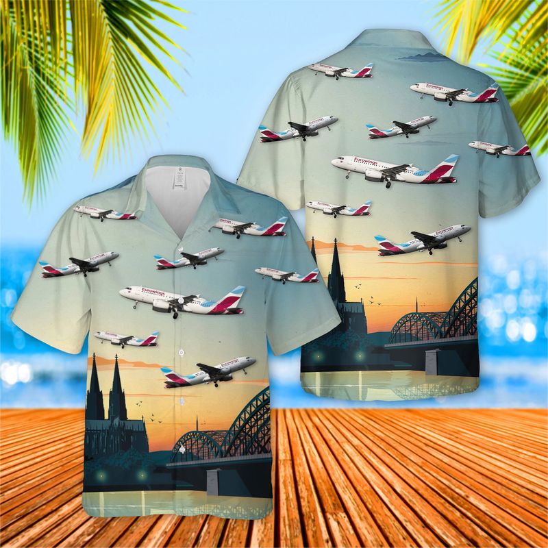 Eurowings Airbus A319-100 Over Cologne Hawaiian Shirt