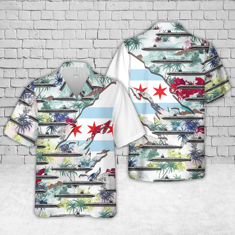 Navy USS Chicago (SSN-721) Hawaiian Shirt