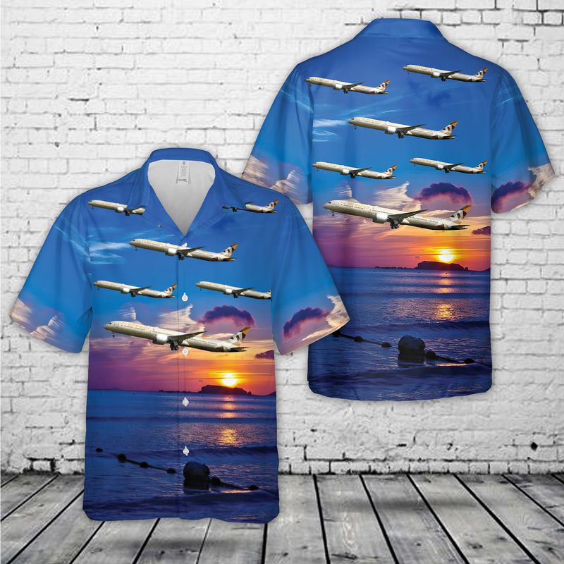 Etihad Airways Boeing 787-10 Dreamliner Hawaiian Shirt