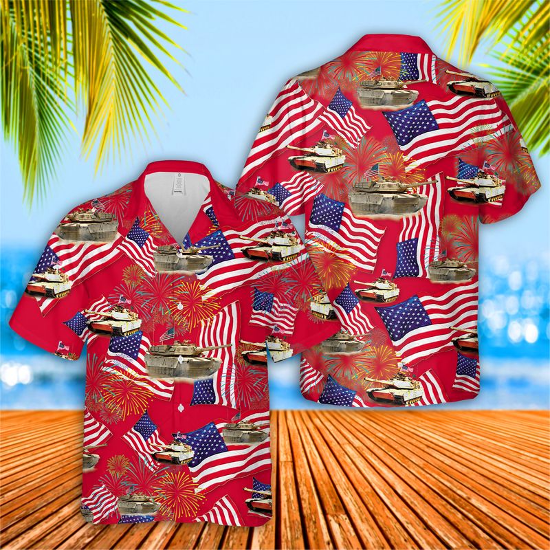 M1A1 Abrams Tank 4th Of July Hawaiian Shirt
