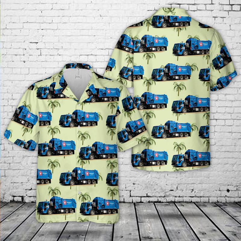 Republic Services Truck 2434 Hawaiian Shirt
