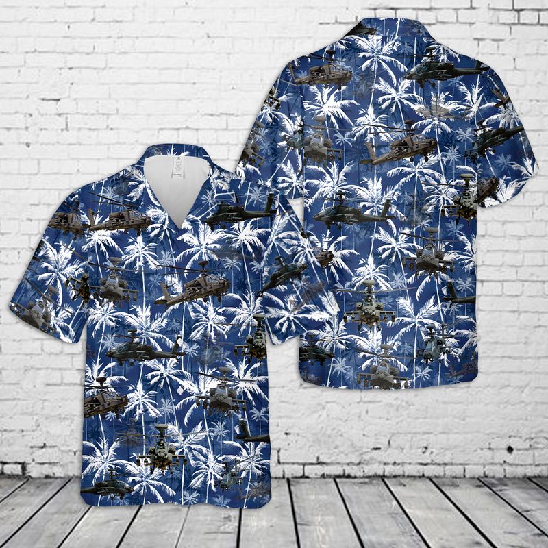 US Army Boeing AH-64 Apache Hawaiian Shirt